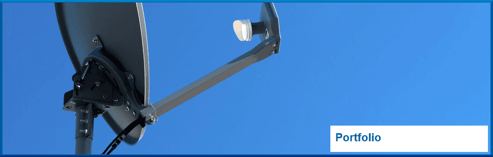 Satellite dish with a blue sky
