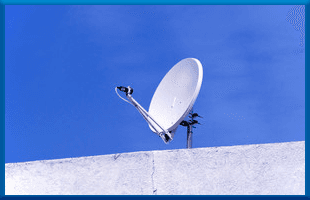 Satellite dish on a roof