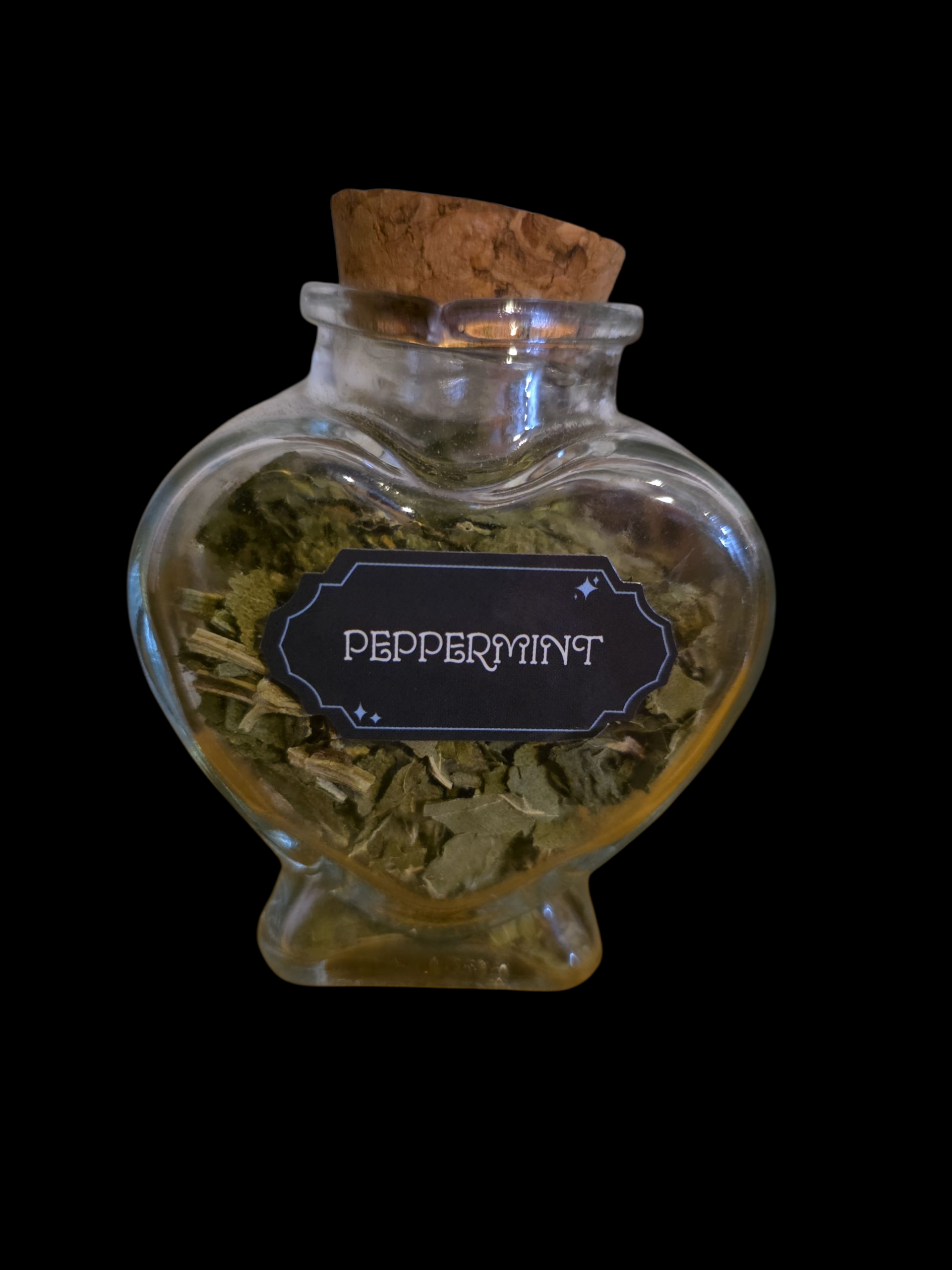 Heart bottle filled with Peppermint