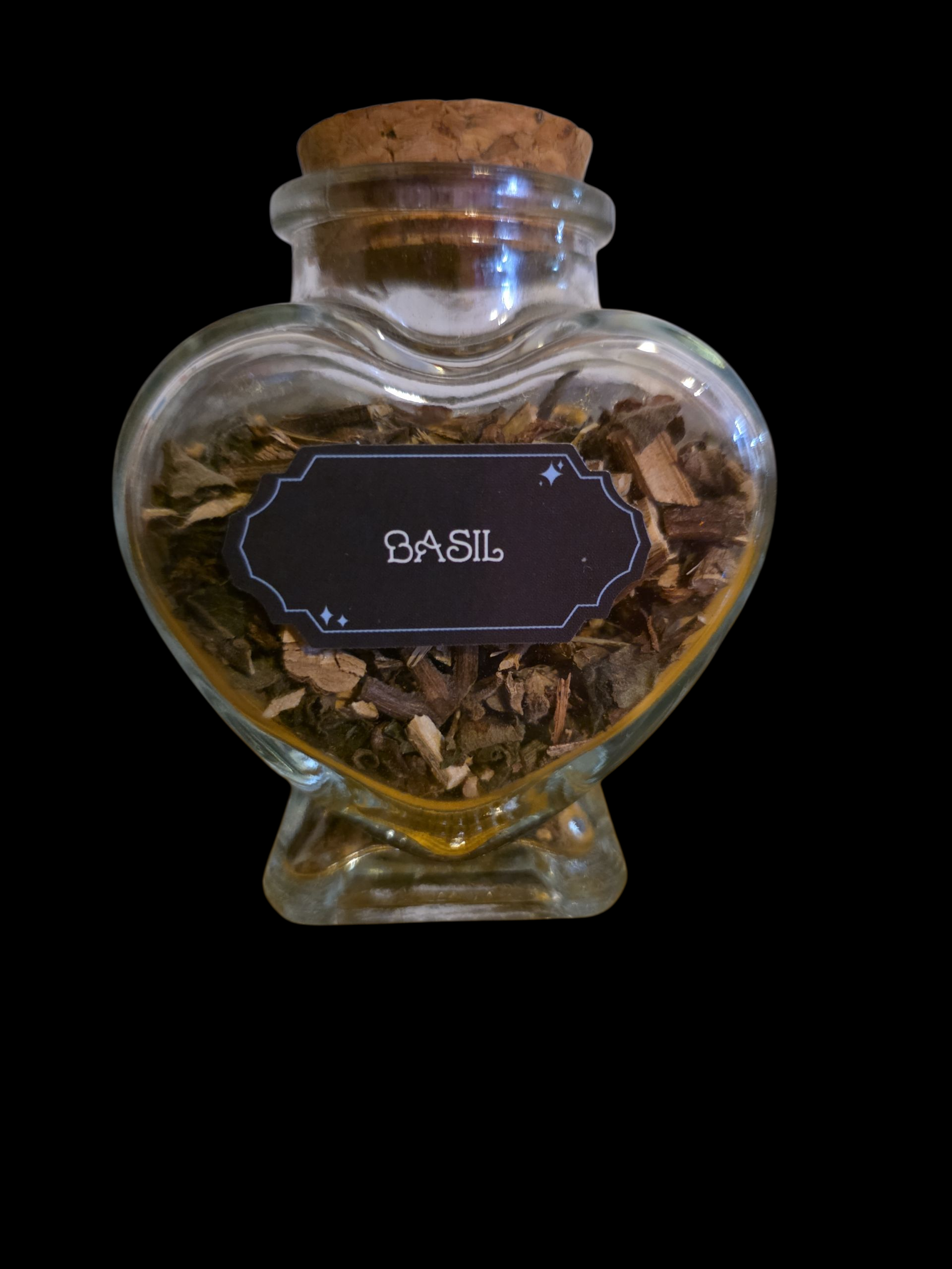 Heart bottle of basil