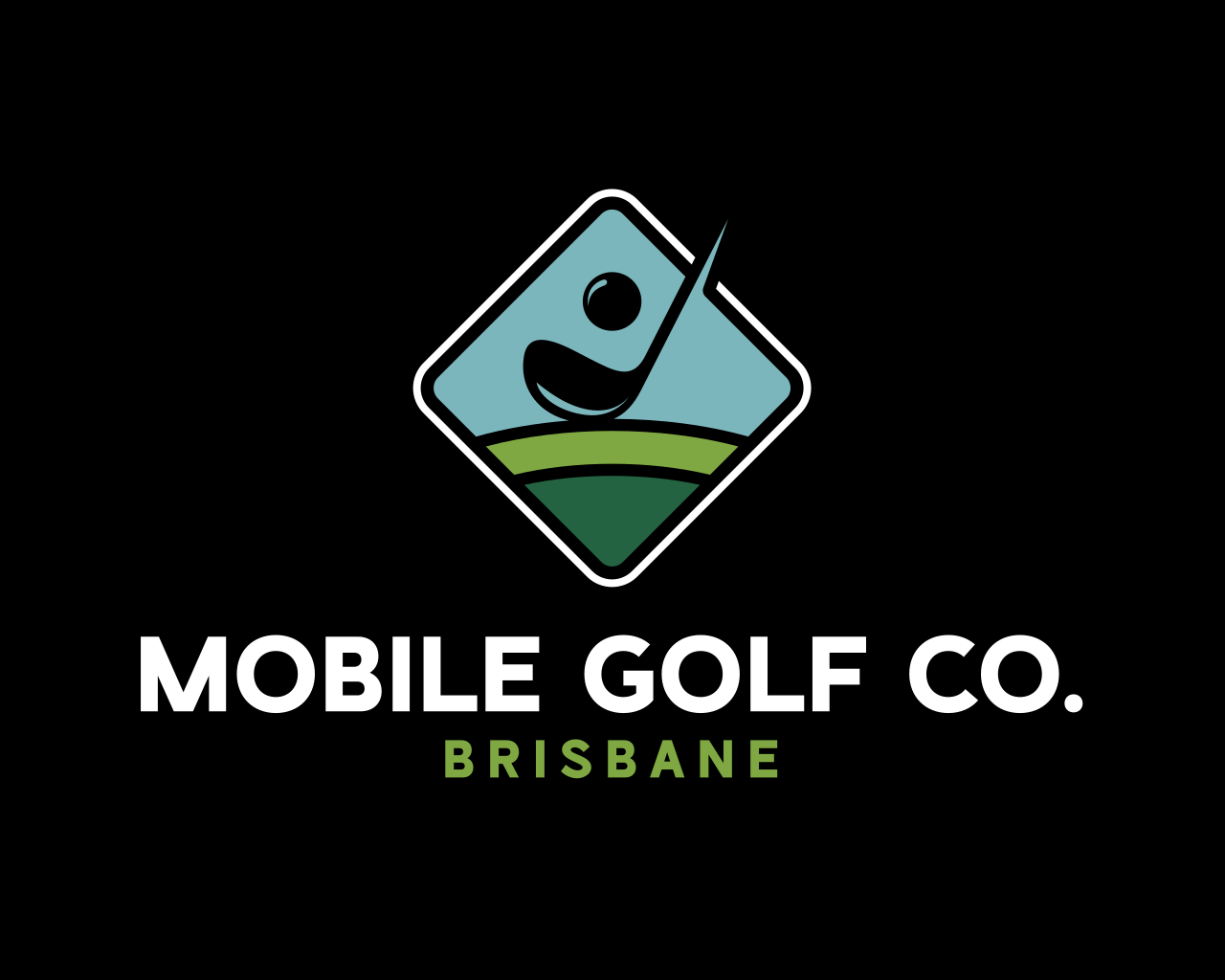mobile golf co logo on a black background