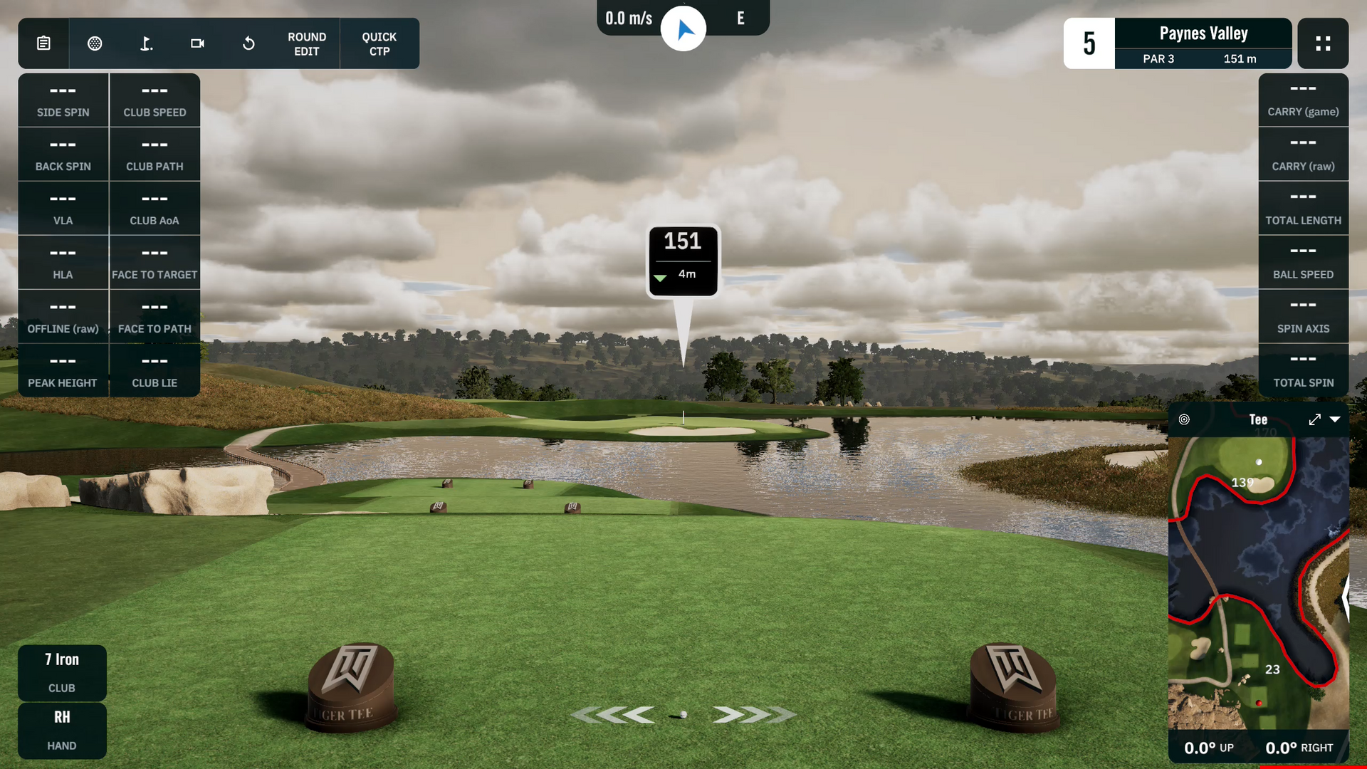 iconic golf course, large water hazard and fairway.