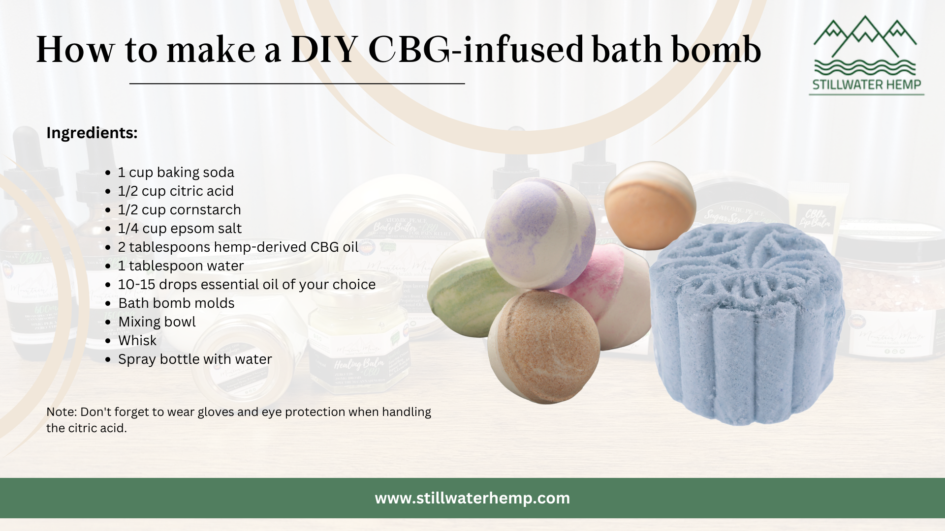 How to make a DIY CBGinfused bath bomb