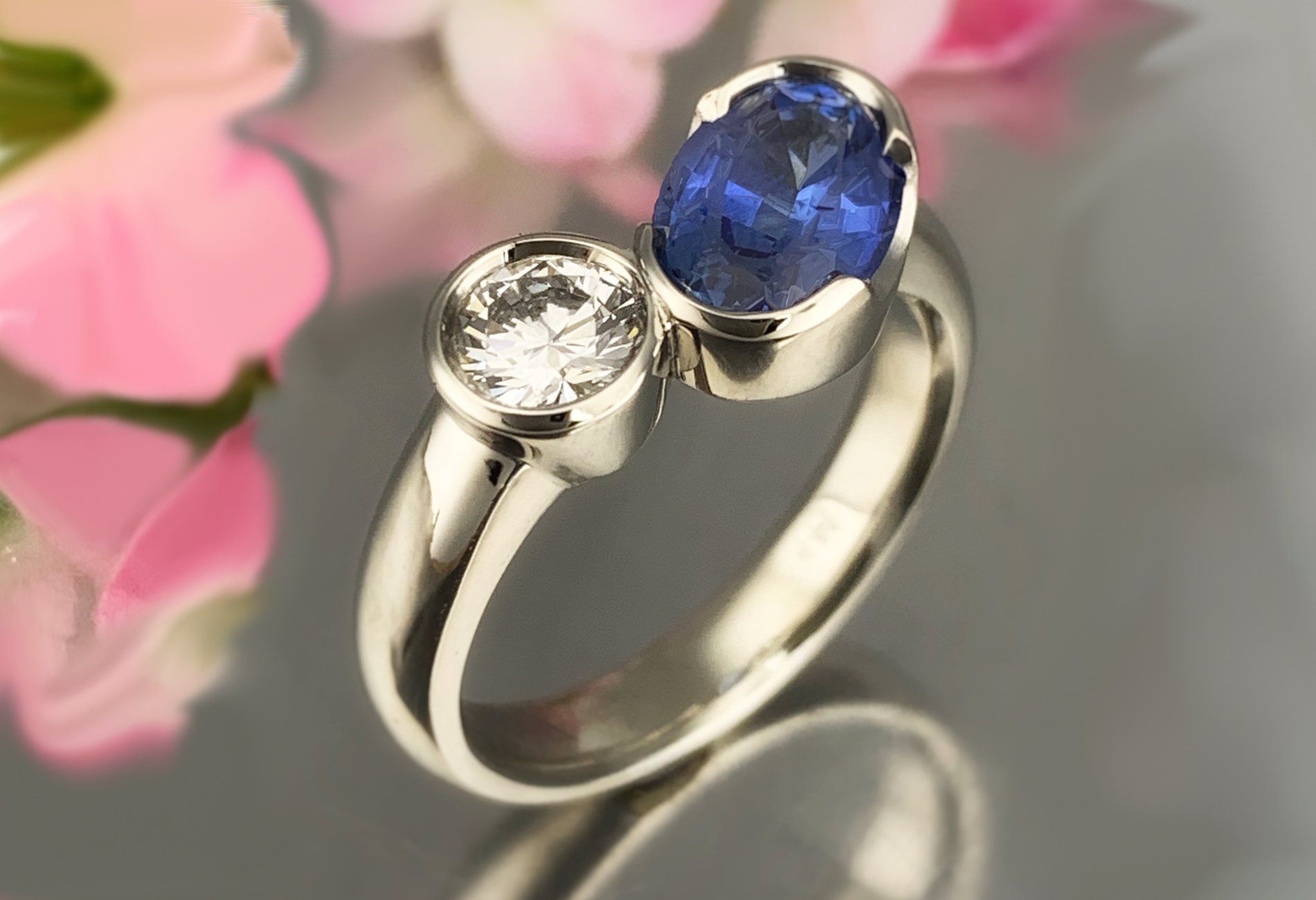 custom  design two stone ring, diamond fashion ring