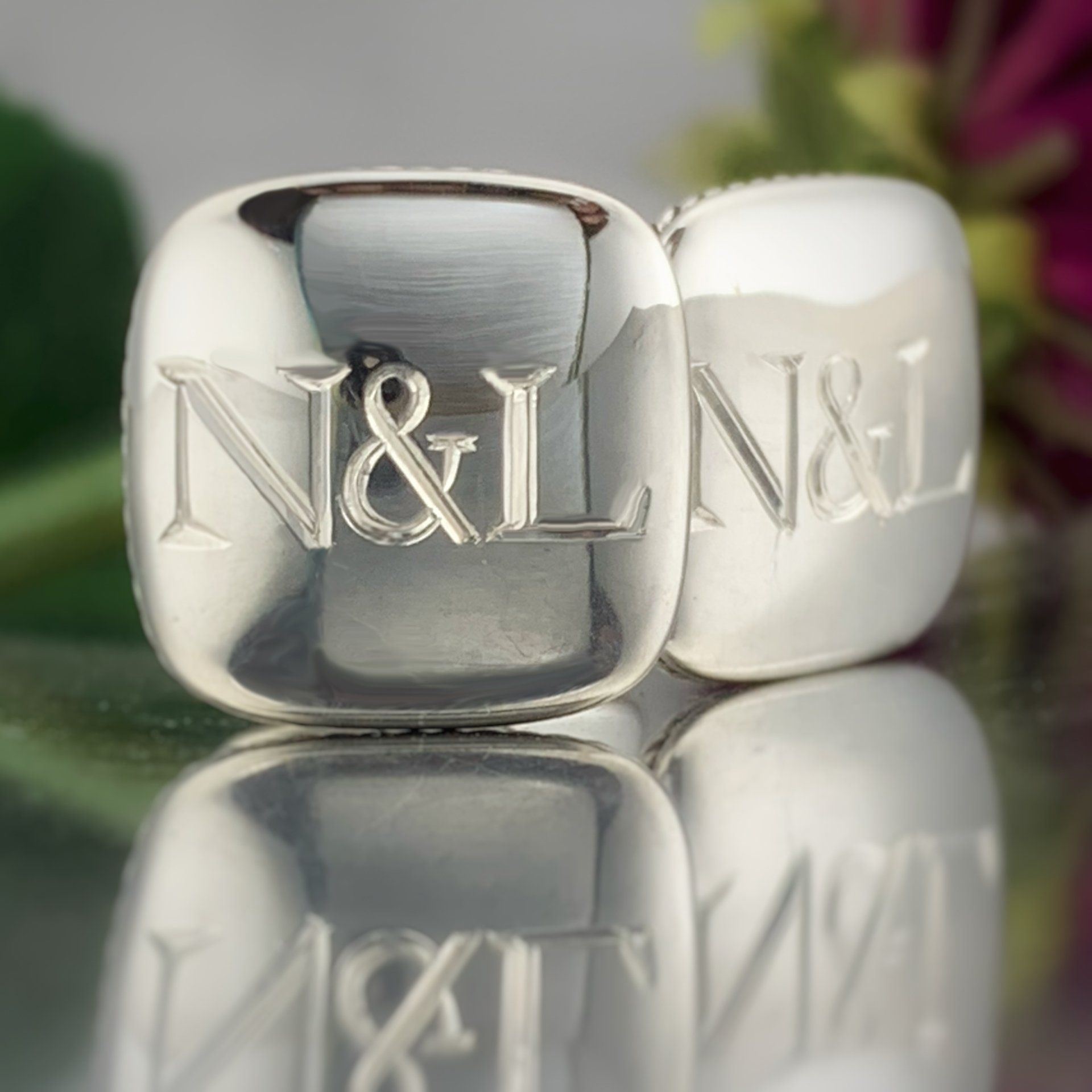 hand engraved, cufflinks, custom jewelry