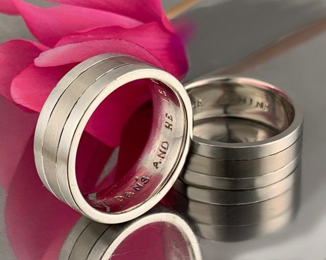 custom designed platinum commitment bands for men