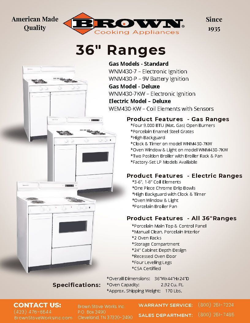 Shop American Made Gas Ranges | Brown Stove Works
