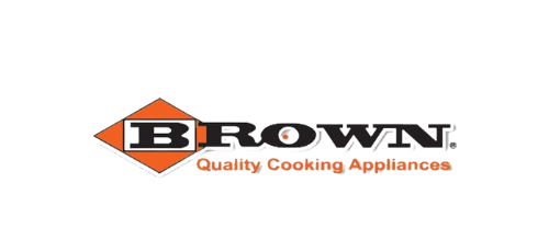 The brown quality cooking appliances logo is on a white background.