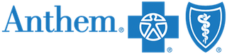 A blue anthem logo with a cross and shield