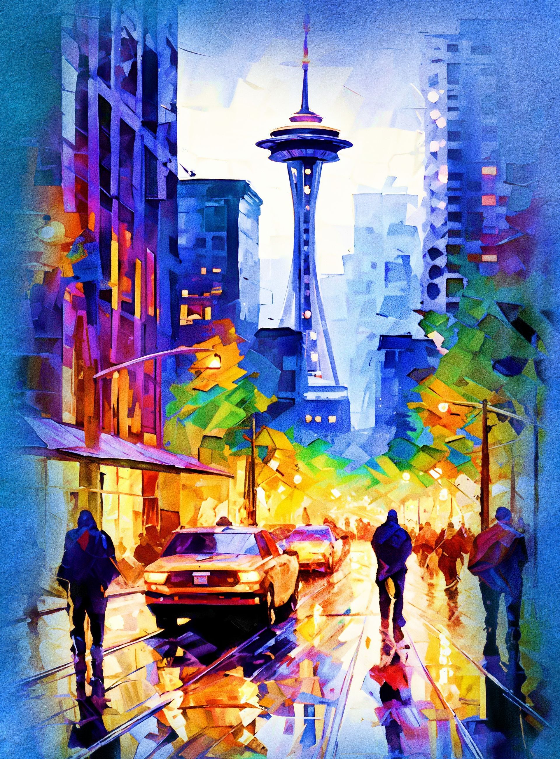 Dark clouds over silhouetted trees with a patch of blue sky and sunlight peeking through.