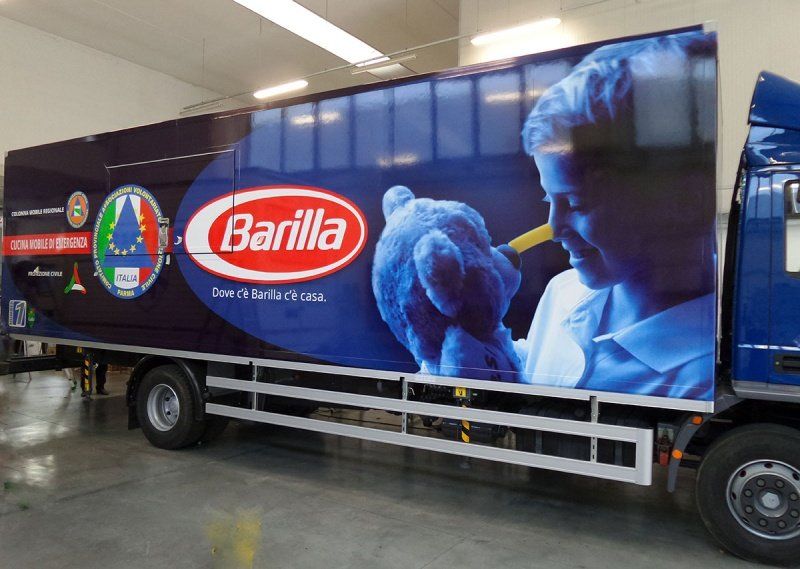 camion per pubblicità Barilla