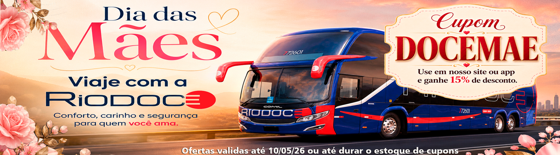 Banner publicitário em fundo preto: carro esportivo azul e vermelho, smartphone com app e texto promocional em português.