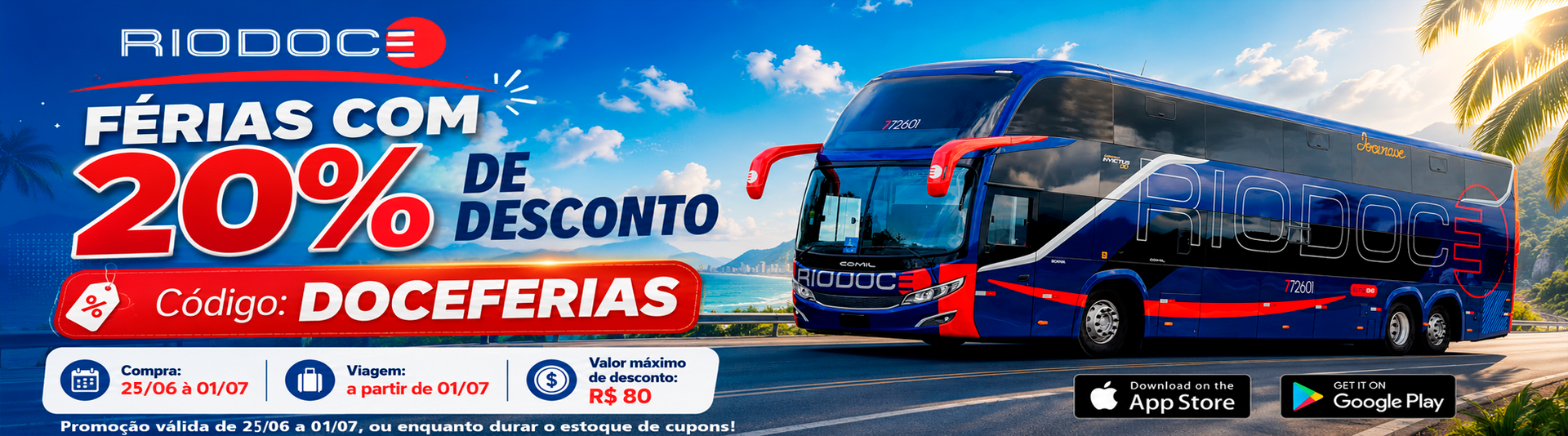 Banner publicitário em fundo preto: carro esportivo azul e vermelho, smartphone com app e texto promocional em português.