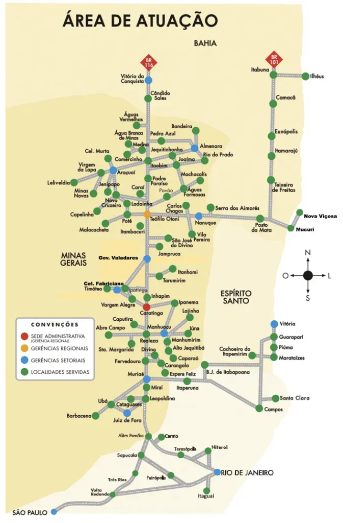 Linhas de ônibus da viação Rio Doce
