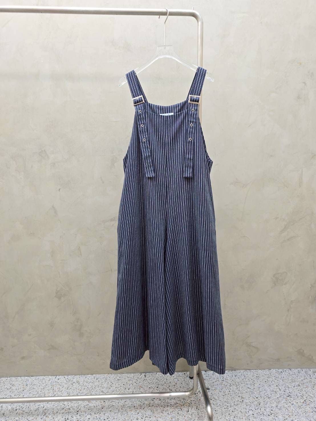 直條紋連身長褲