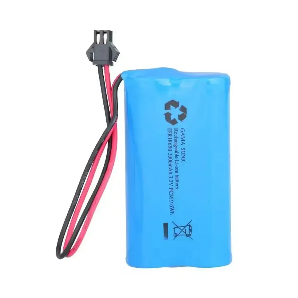 A blue battery with a red and black wire attached to it