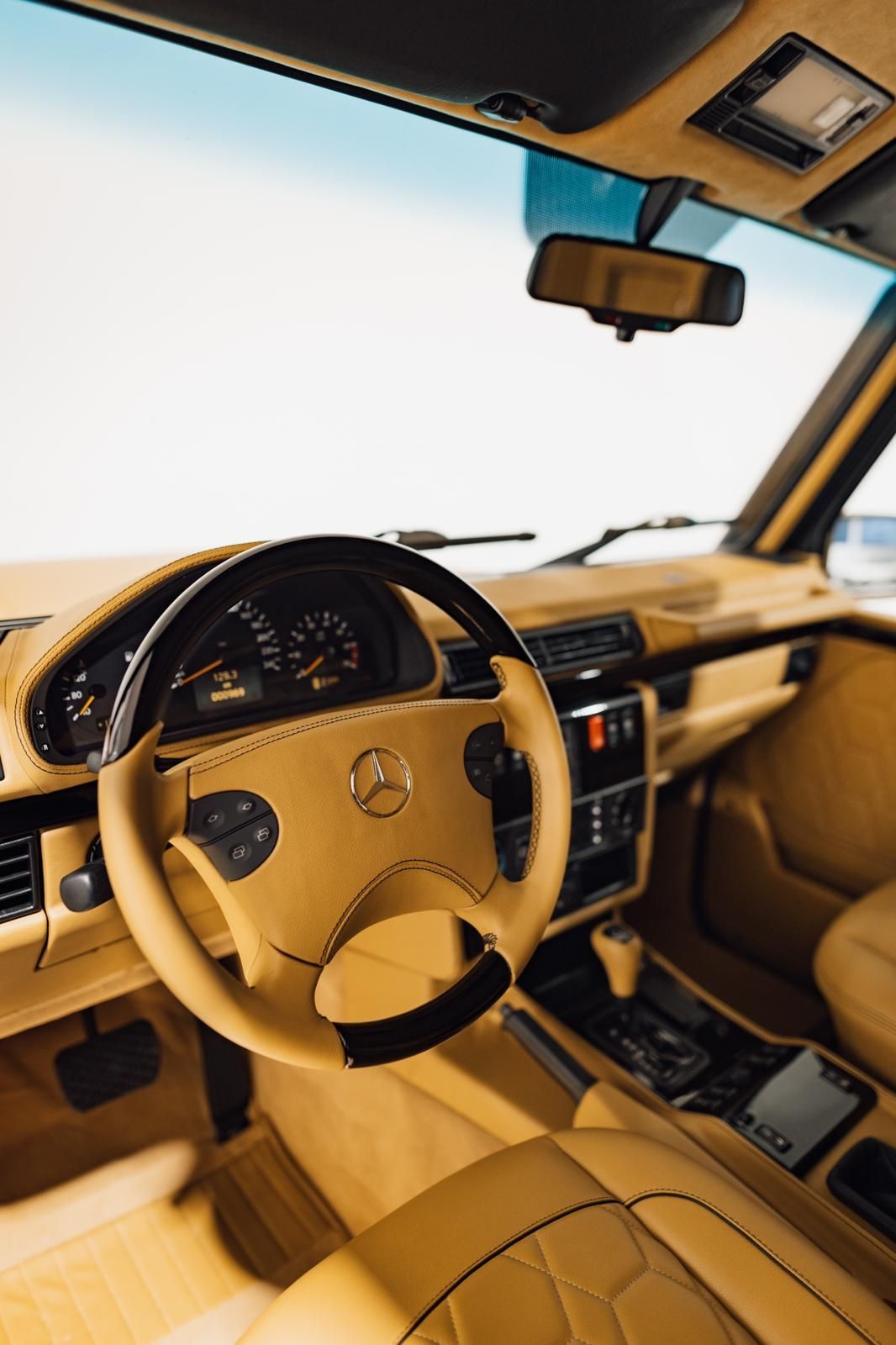 MB G-Wagon, custom interior design, leather wheel