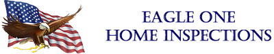 Eagle One Home Inspections logo with an eagle, American flag.