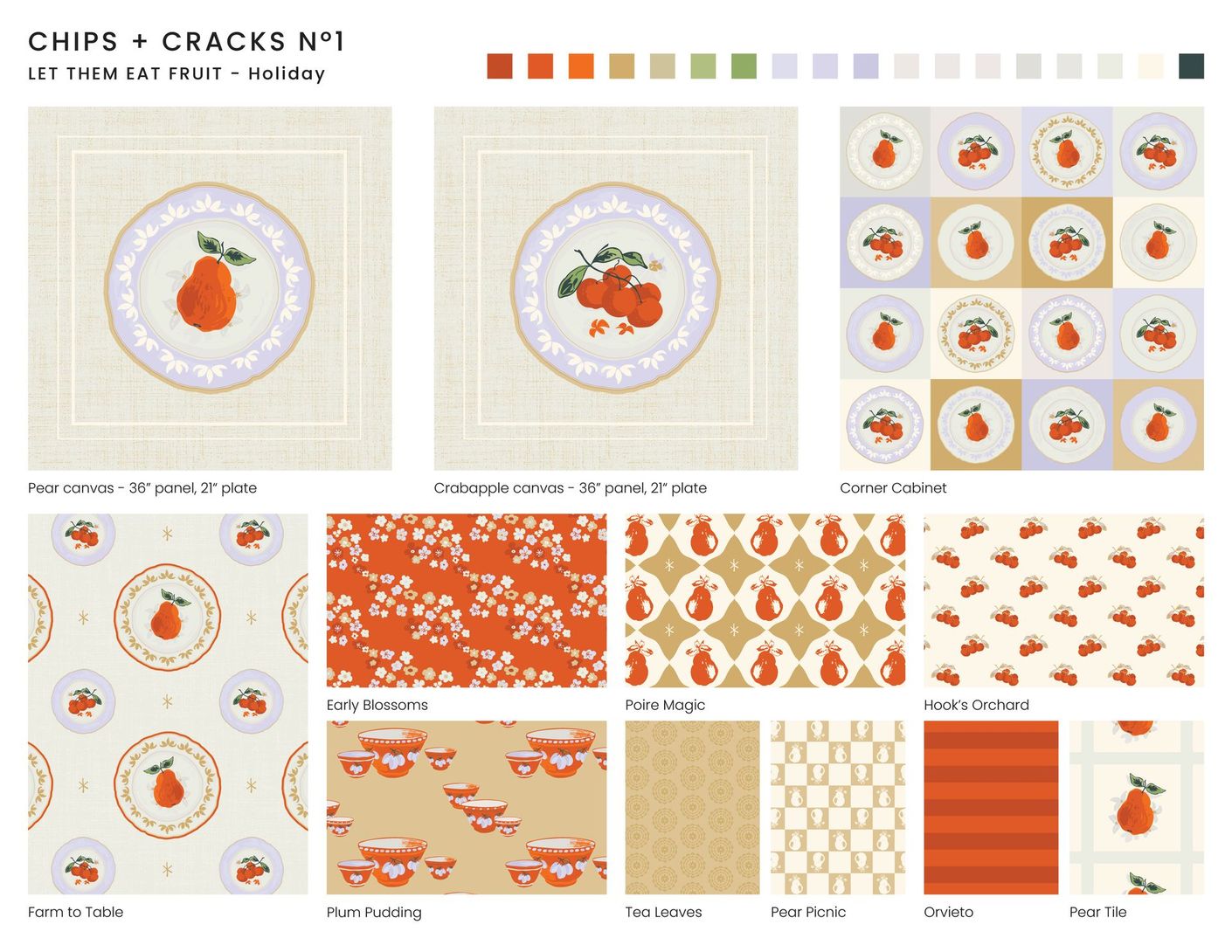 Let Them Eat Fruit Collection in Holiday colorway.