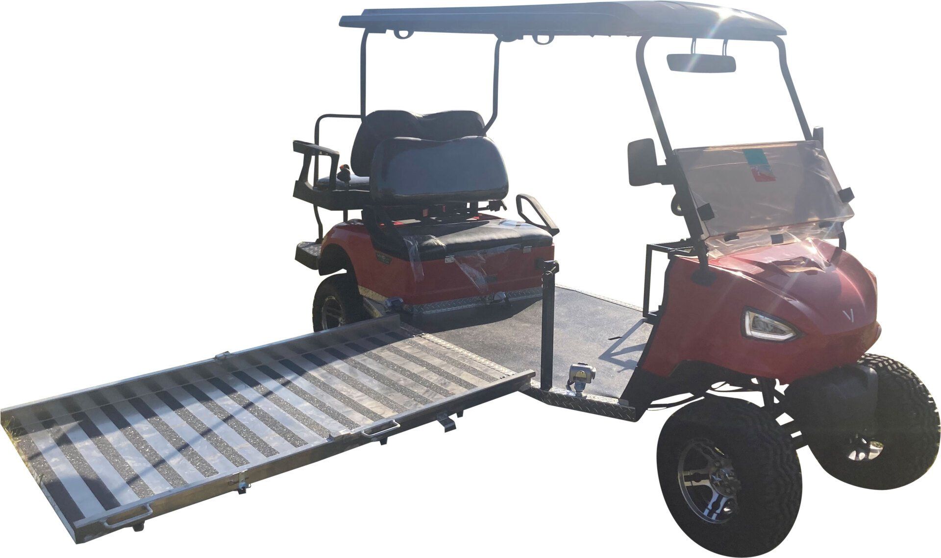 Orange wheelchair golf cart from PHED Mobility