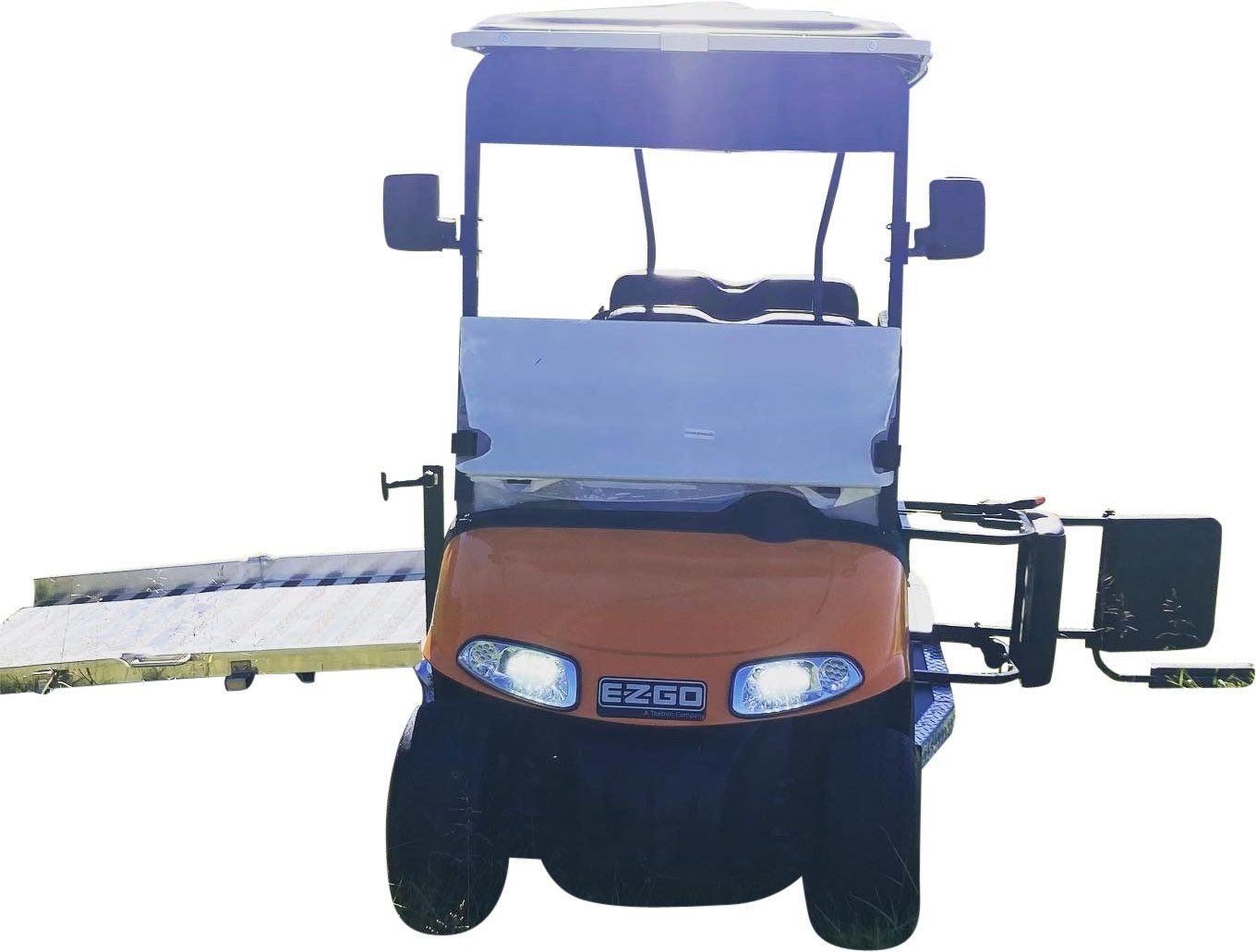 Orange wheelchair golf cart from PHED Mobility