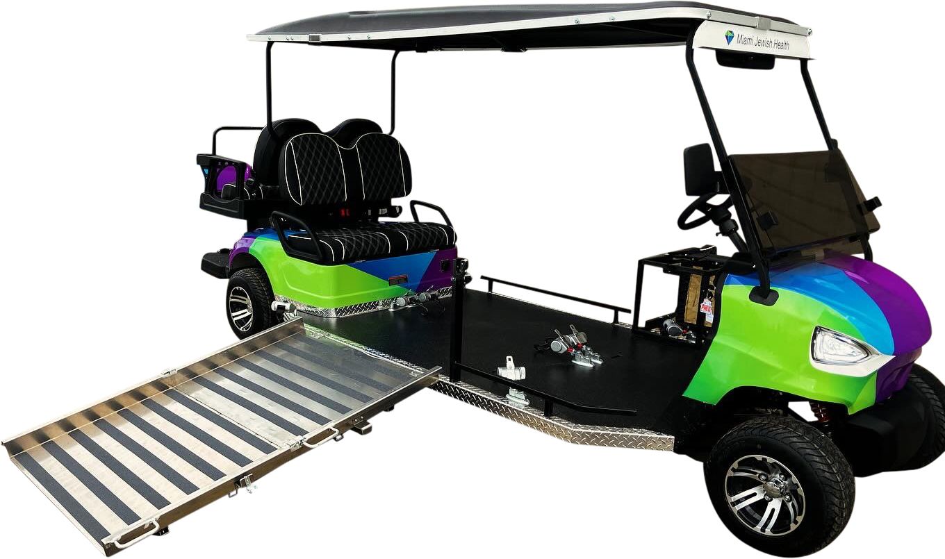 Dual wheelchair golf cart by PHED Mobility with an optional 3M Vinyl Wrap