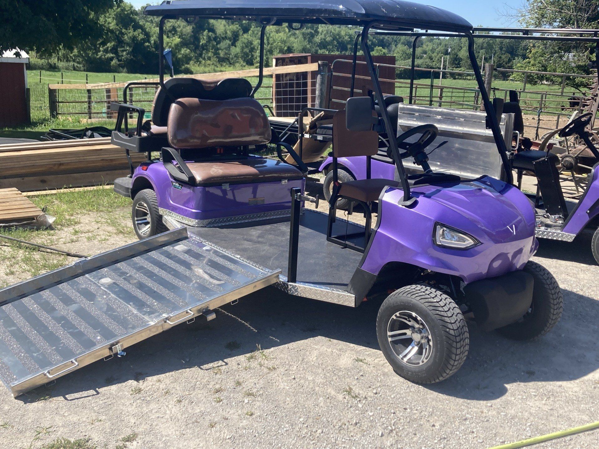 Custom purple paint on a PHED Mobility RIDEABOUT - wheelchair golf cart
