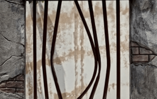 Bent prison bars