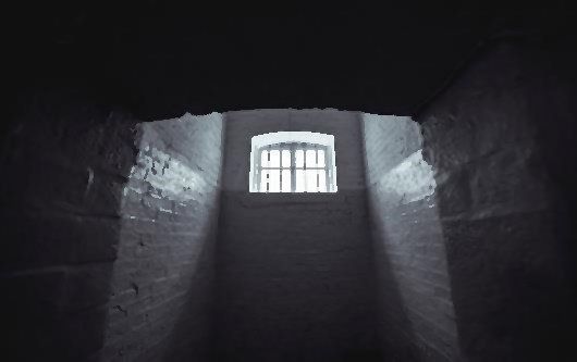 Dark prison cell