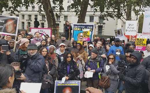 Campaigners at protest