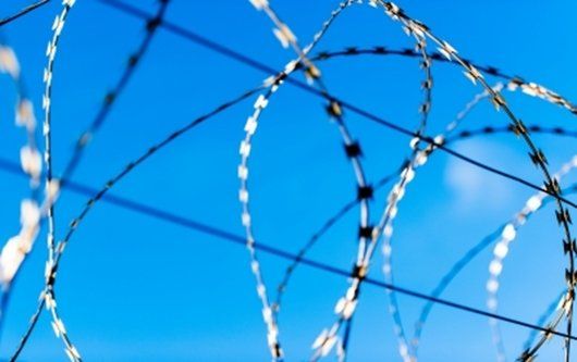 Prison barbed wire fence