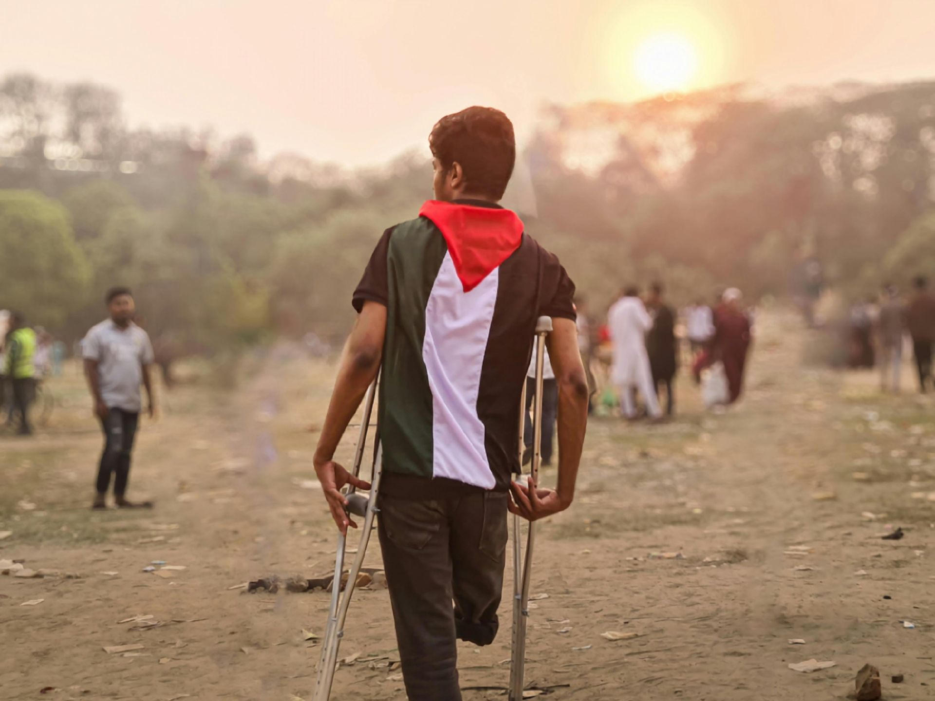 Disabled young man in Gaza
