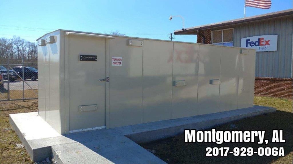 commercial above ground storm shelter for fedex in montgomery