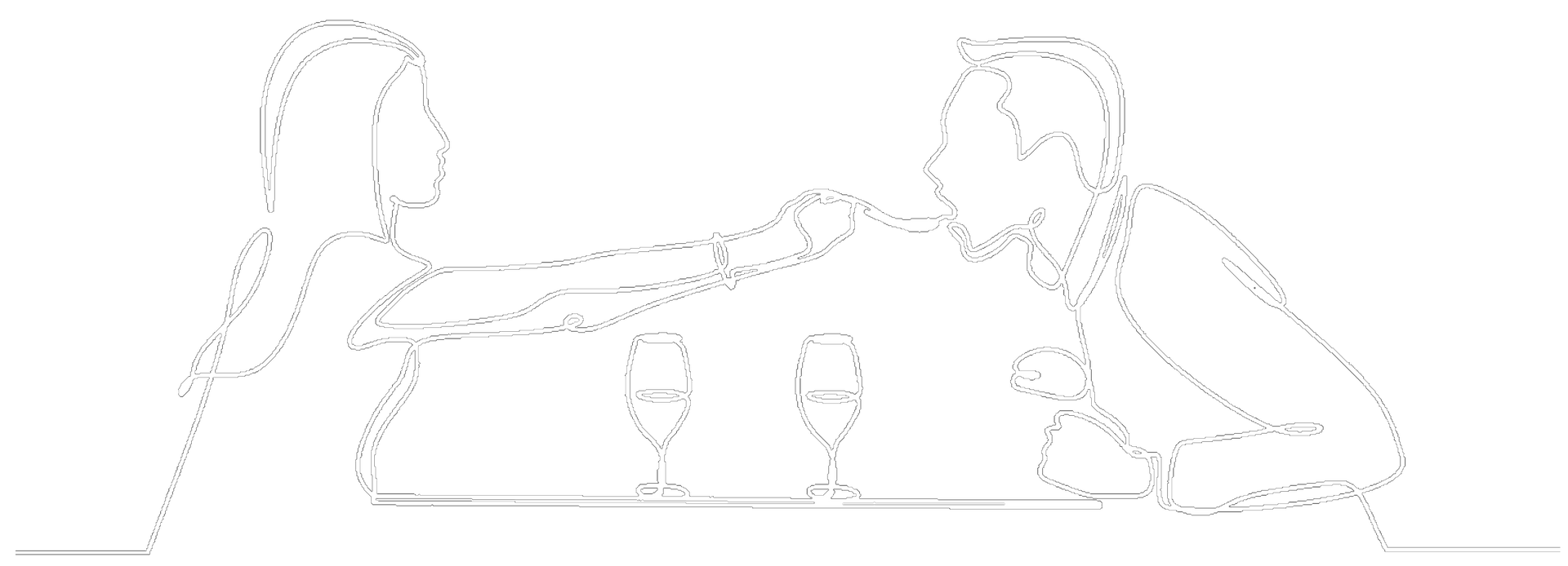 Ein Strichzeichnungslogo zeigt einen Teller mit Gabel und Löffel.