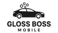 Black car with bubbles above and "Gloss Boss Mobile" text.
