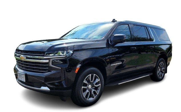 A black suv is sitting on a white background.