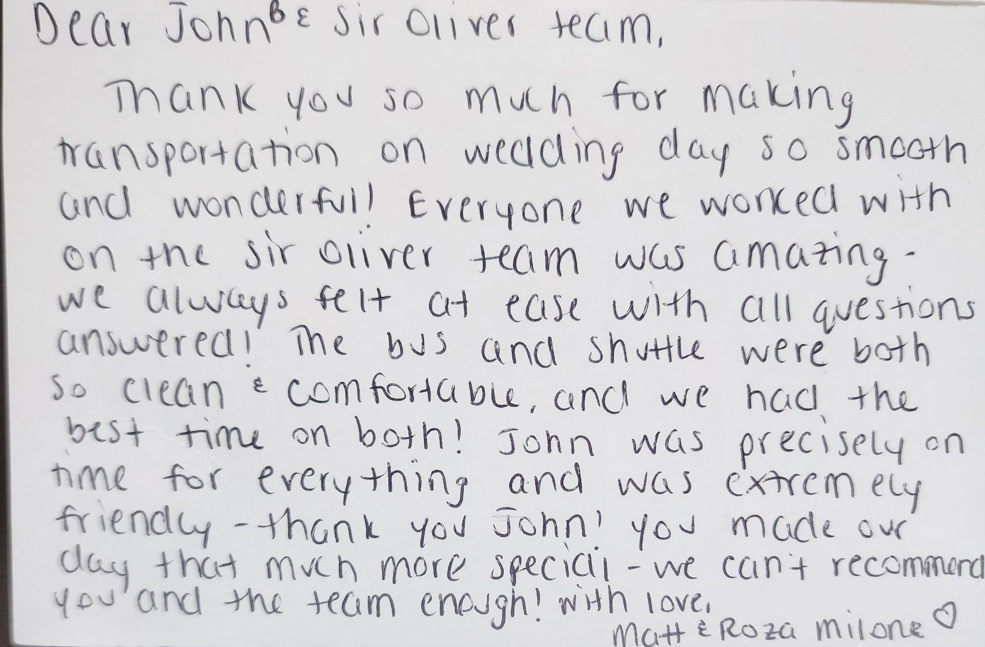 A thank you note is written on a piece of paper