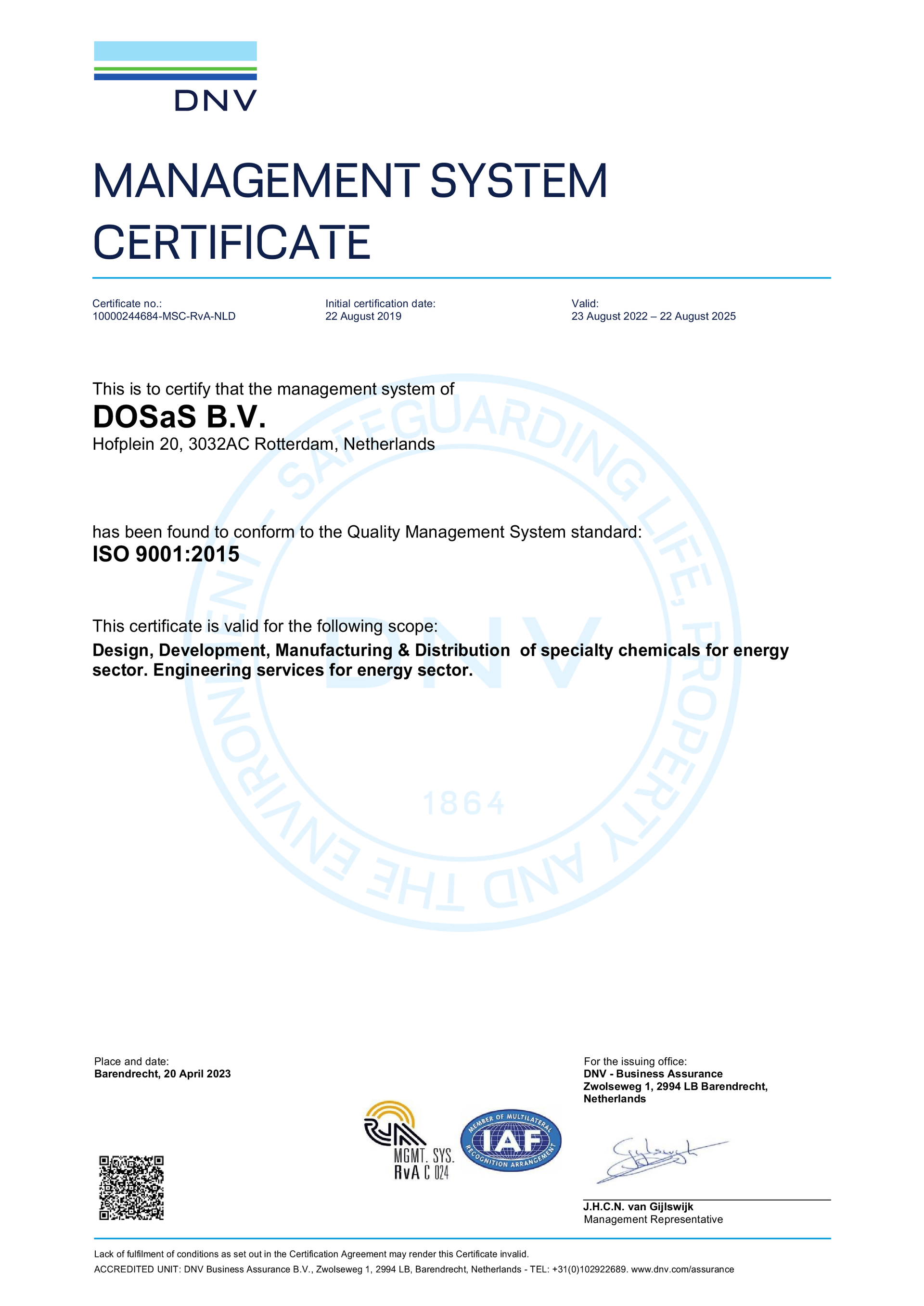 ISO 9001:2015 Certificate