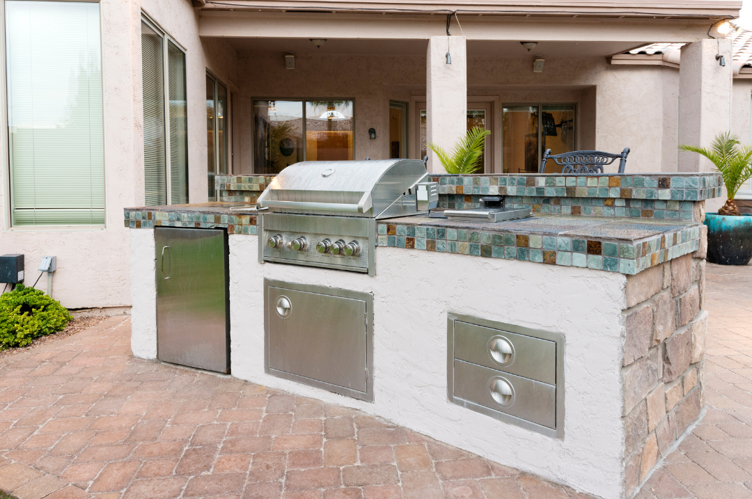 outdoor grill with countertop