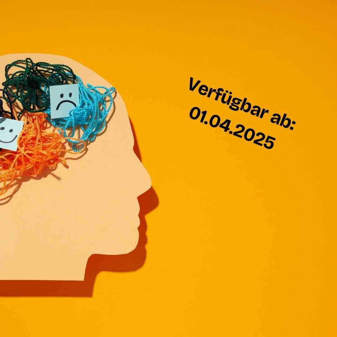 A drawing of a head with a smiley face and a sad face on it