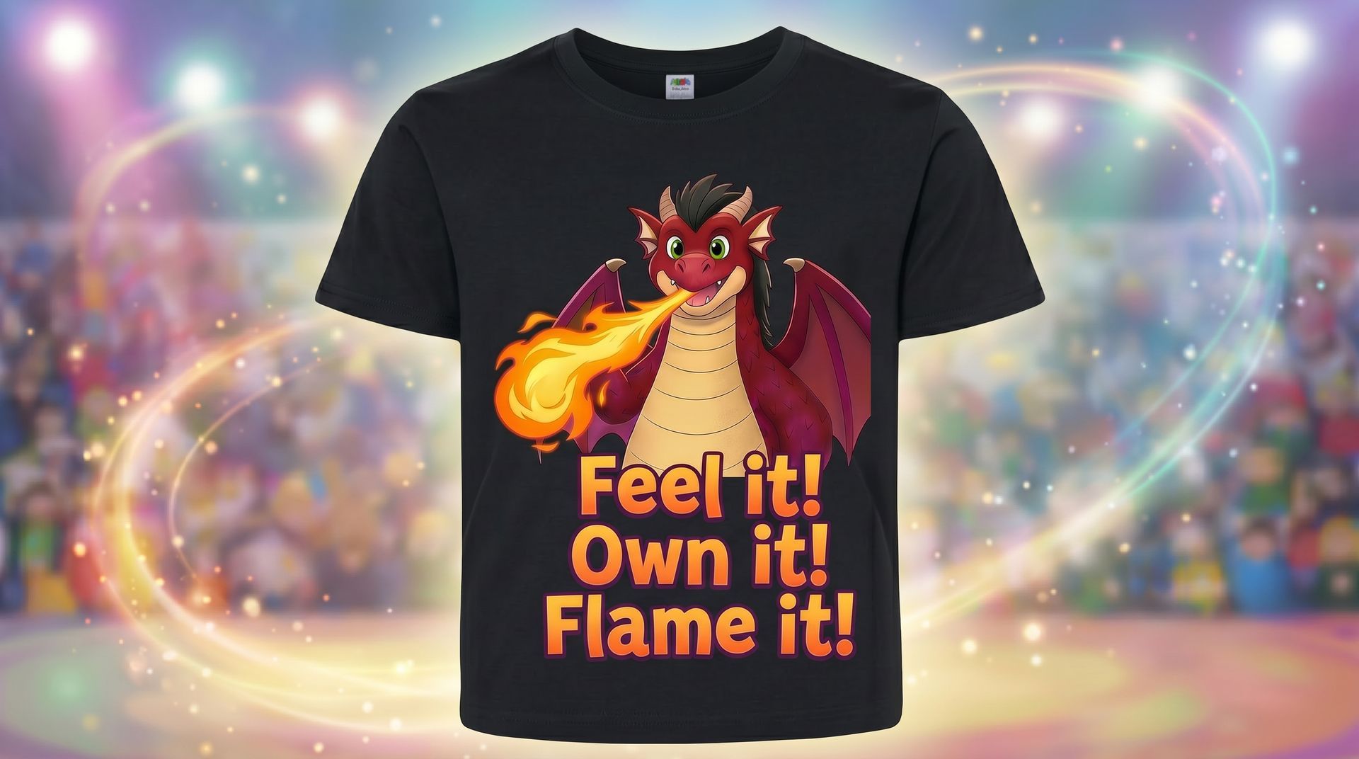 Talon dragon black t-shirt — Feel it! Own it! Flame it! — Endless Wonder Studios