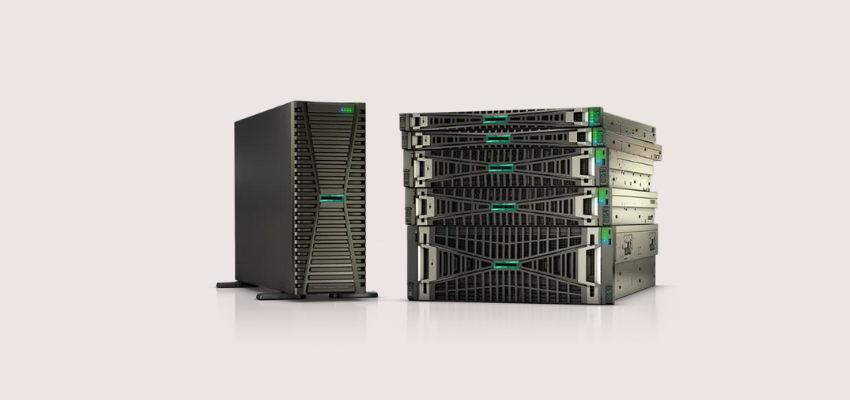 Two servers are stacked on top of each other on a white background.