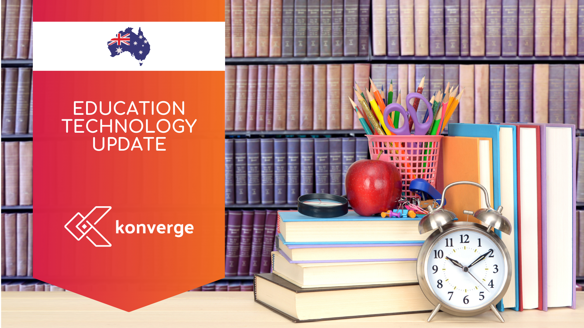 A banner that says education technology update on it