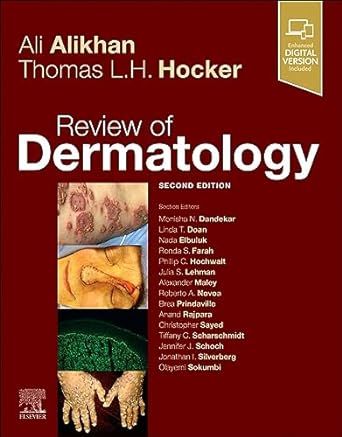 A book titled review of dermatology by ali khan thomas l.h. hocker