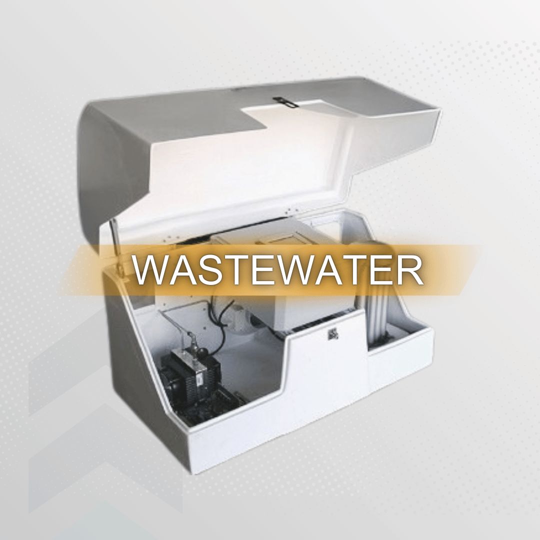 A white box with the word wastewater on it