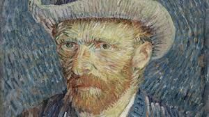 een close-up van een schilderij van een man met een baard en een hoed.