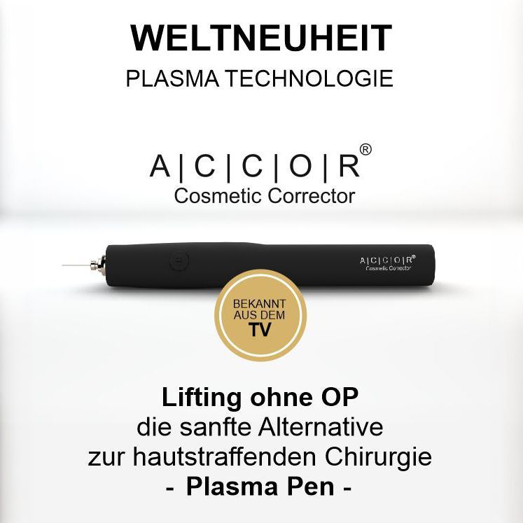 Eine Werbung für einen kosmetischen Korrektor namens Plasma Pen