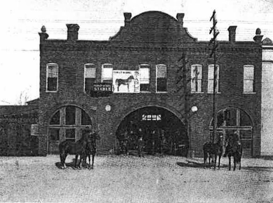 Black and white photo of historic Old Terrell from 1901