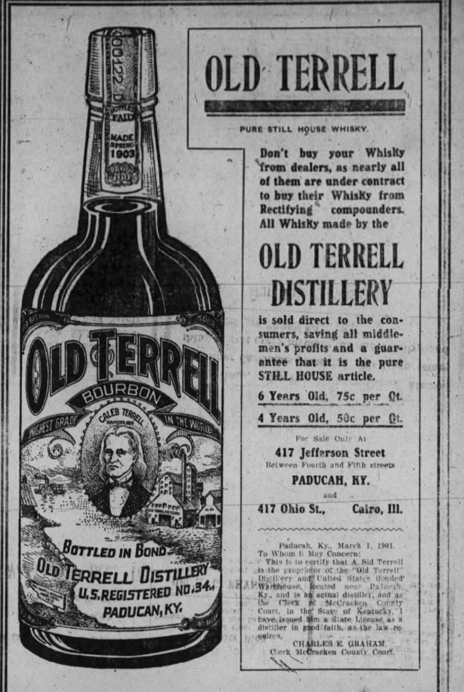 Newspaper clipping from 1903 when Old Terrell first opened