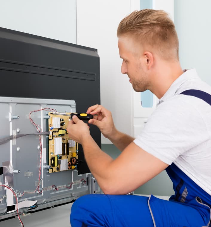 TV repair using tools